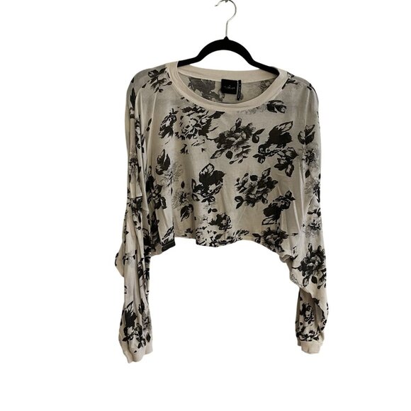 Out From Under Urban Outfitters Women S Floral Ella Long Sleeve Cropped Tee - Picture 2 of 8